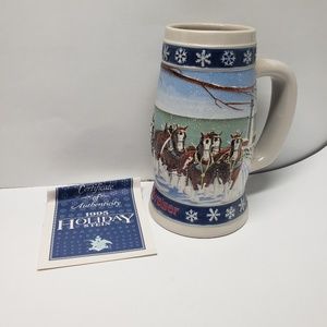 1995 Budweiser Holiday Stein Lighting the Way Home